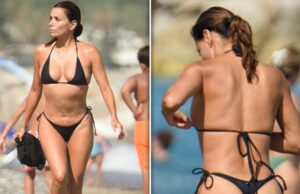 Eva longgiyyiya aquece a praia com corda preta Eva Longroor Splash News