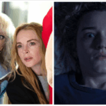 Julia Butters como Harper Coleman, Lindsai Lohan como Anna Coleman, Jamie Lee Curtis como Tess Coleman e Sophia Hammoni como Lily Davies na Disney Creepy Friday