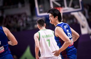 Gilas de Carl Tamayo aprimora o produto de trabalho duro Carl Tamayo, durante a FIBA Asian Cup com Gilas Pilipinas.