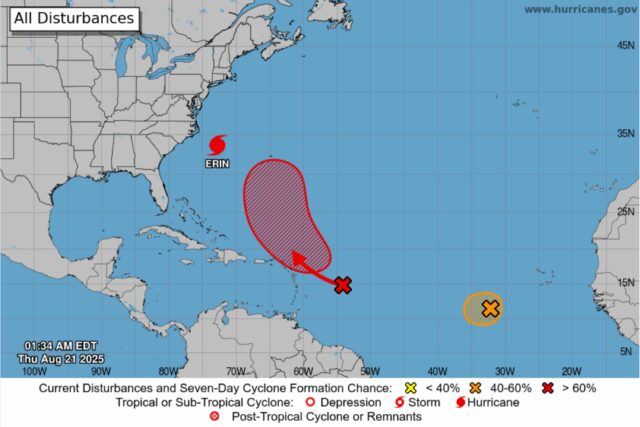 Hinter Hurricane Erin, uma nova tempestade tropical Fernand provavelmente formará



