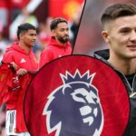 Novas assinaturas Brian Mbumo, Benjamin Sesso, Diego Leon e Matheus Kunya posam para uma foto enquanto seguram camisas para partidas antes da partida amigável da pré -temporada entre o Manchester United e o Old Trafford Fiorentina em Manchester, Inglaterra.