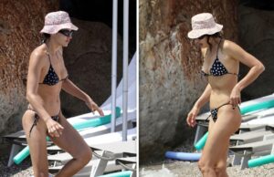 Irina Shayk Polka Dot Bikini para Capri no verão Irina-shayk-Bagrid-1