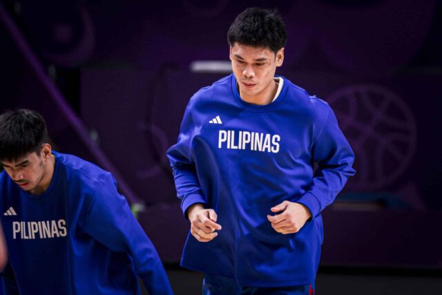 Durante a Copa Asiática da FIBA de 2025, Japeth Aguilas, de Gilas Pilipinas.