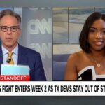 Jasmine Crockett refuta o governador do Texas, diz Dem quebrando Kworum para parar o Gerimandering são "mais texanos e americanos"