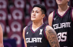 Jericho Cruz, Fiba Asia Cup da primeira corrida de Guam Jericho Cruz 2025 FIBA Asia Cup com Guam em ação