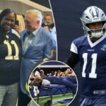 Jerry Jones brinca com a mãe de Micah Parsons sobre a lenda do acordo contínuo de Cowboys
