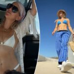 Kate Hudson exibe o corpo de maiô em despedida agradável para o verão