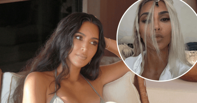 A melhor aparência de cabelo de platina de Kim K K