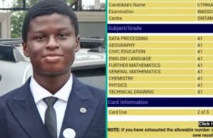 Leia mais de A1-A1 em todos os sujeitos da WASSCE compartilha em segredo Leia mais de A1-A1 em todos os sujeitos da WASSCE compartilha em segredo