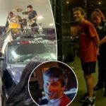 Local de ganso bobo, Jackson Foster, preso por um concerto pop-up em um posto de gasolina em Chicago para Lollapaloisos