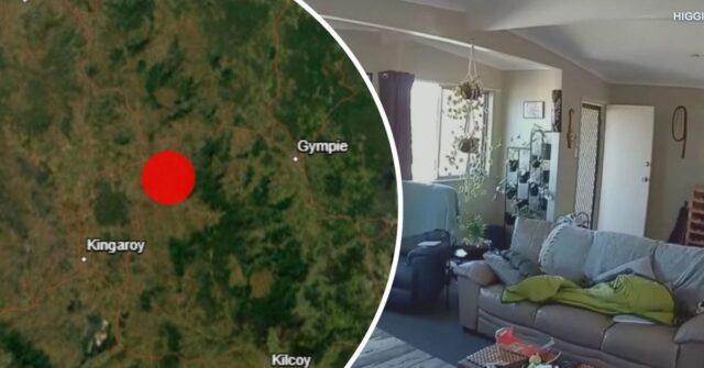 O epicentro de Tremble Kilkivan, oeste em ginástica e 256 km ao norte de Brisbane, às 9h50. 
