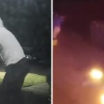 Depois, ele aparece iluminando com um parecendo se queimar no processo.