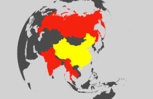 Mapa mostra a China cercada por conflitos Mapa mostra a China cercada por conflitos