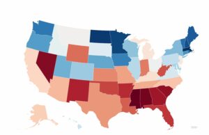 Mapa mostra o melhor – e os piores estados para ter um bebê 2025 Mapa de visualização