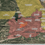 Maps Shows Where Canyon Fire é queimado no sul da Califórnia