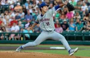 Metts Outras estrelas arremessos Jonah Tong A perspectiva domina em Triple-A estreia Jonah Tong marcou 5 2/3 das entradas sem gol na vitória do Syracuse Mets por 5-0 no Rochester Red Wings em 16 de agosto de 2025.