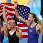 Mulheres norte -americanas montam 4x100 revezamento WR nas Copas do Mundo