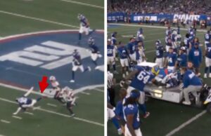 NYG Rookie TJ Moor sofre lesões horríveis na perna em um jogo de pré -temporada TJ Moore