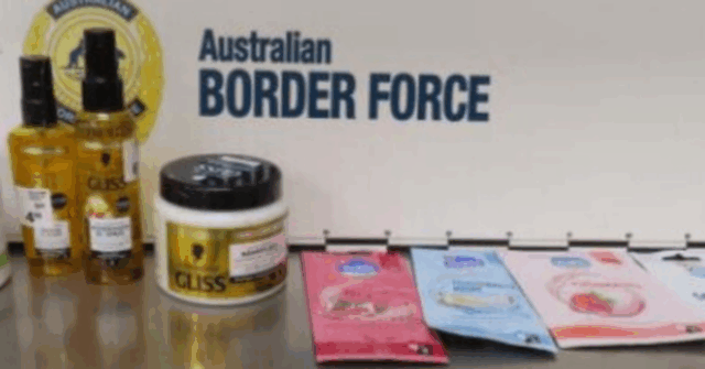 Os produtos capilares na fronteira australiana 6 estão supostamente contidos em medicamentos.