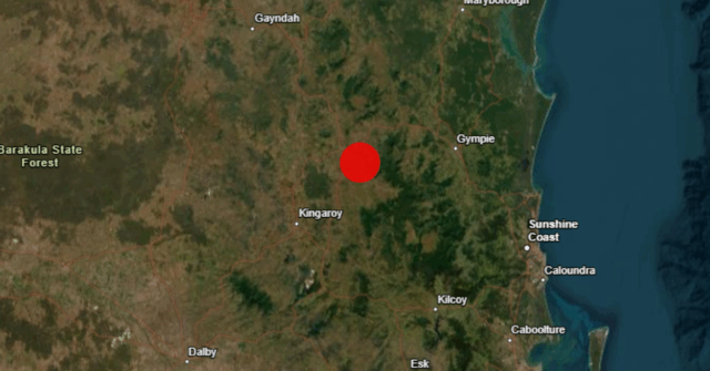 O epicentro de Tremble Kilkivan, oeste em ginástica e 256 km ao norte de Brisbane, às 9h50. 