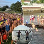 Nadadores de Long Island começaram ondas contra o câncer para o evento "nadando na América"
