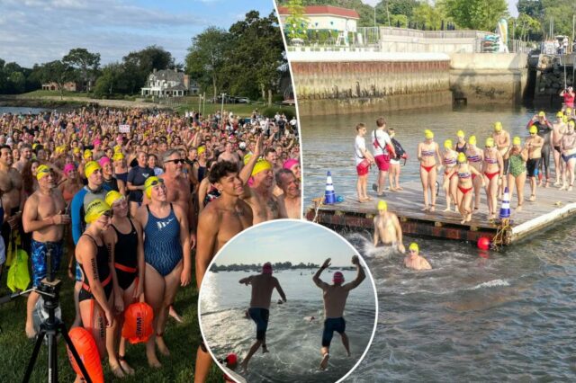 Nadadores de Long Island começaram ondas contra o câncer para o evento "nadando na América"

