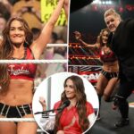 Nikki Bella diz que seu implante de mama foi empurrado para as costelas enquanto a luta livre em "Monday Night Raw"