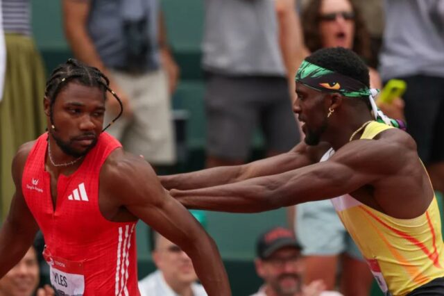 Noah Lyles empurrou Kenny Bednarek em um momento quente no Campeonato Americano de Atletismo

