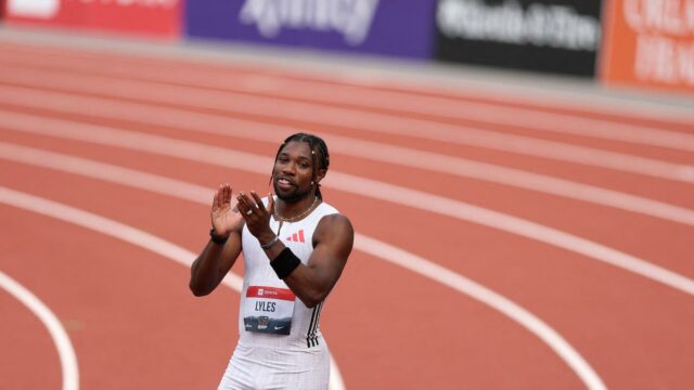 Noi Lyles se retira de 100m de evento em campeonatos e campos americanos de faixas

