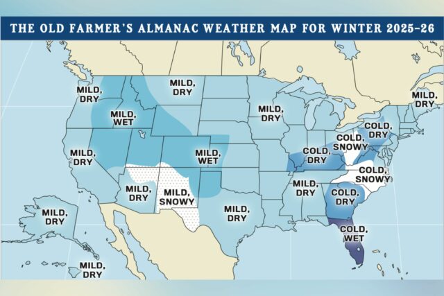 O Almanaque do Antigo fazendeiro prevê o clima dos EUA para o inverno 2025



