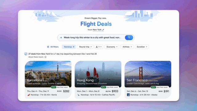 O Google usa a IA para ajudá -lo a encontrar voos baratos

