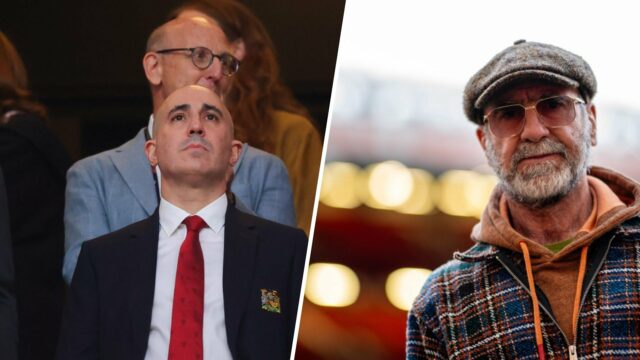 O Omar Berada, CEO do Manchester United, assistiu às finais da Liga Europeia em 2025 entre o Tottenham Hotspur e o Manchester United em Bilbao, Espanha.