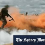 O soldado ucraniano Sergey, que não pode divulgar seu sobrenome, está realizando treinamento de liderança com treinadores australianos na Operação Interflex.