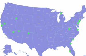 O mapa mostra as pontes mais populares nos EUA Mapa de visualização