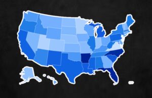 O mapa mostra os estados onde as pessoas gastam mais em seus cabelos Visualização do mapa