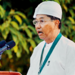 O presidente de Mianmar, Myanmar Swe, foge da doença