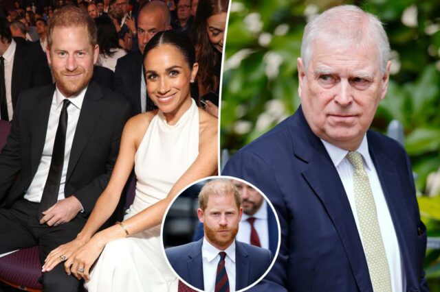 O príncipe Harry responde às alegações de que teve uma luta sangrenta com o príncipe Andrew nos comentários de Meghan Markle

