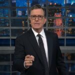 O público de Stephen Colbert suspira quando engraçado esquece suas emissões canceladas enquanto defendem Gayle King de Trump
