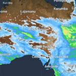 Um mapa de chuva do qual a Austrália deve ser afetado pela chuva entre quinta -feira, 7 de agosto e Marte, 12 de agosto.