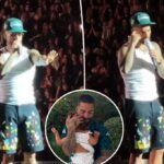O rapper Maluma interrompe o show para quebrar sua mãe para o ato "irresponsável" com seu filho