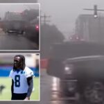 O suposto vídeo mostra que o desastre do carro Jaycee Horn Jaycee Horn a caminho de se exercitar