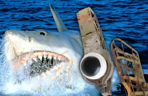 Olhos de tubarão Prop de Jaws Rolling Up para leilão 0818-JAWS-EYES-SUB