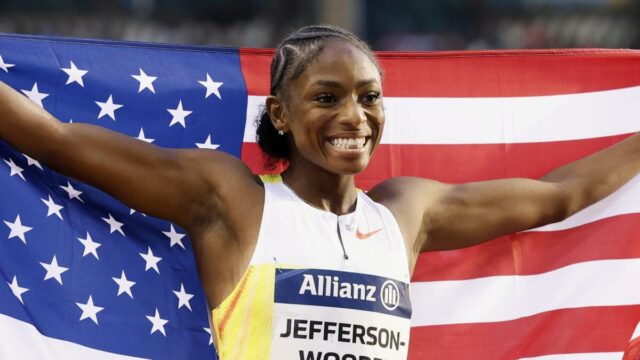 Organização de Bruxelas Ruby: Jefferson-Wooden Burns a 100m vitória, acaba sendo uma quinta dama mais rápida em fundo 

