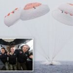 Os astronautas SpaceX retornam à Terra após o lançamento de pilotos da Boeing de uma estação espacial internacional