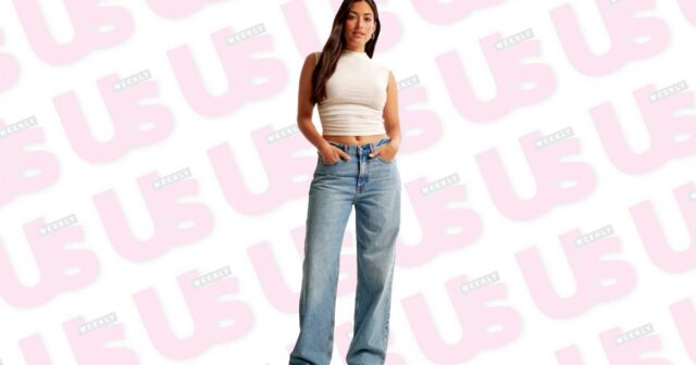 Os jeans Abercrombie e Fitch se encaixam como uma luva, apesar de eu ter o tamanho 14.



