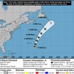 Os modelos de espaguete de Fernand da tempestade tropical mostram caminhos em potencial
