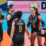 Savi Davison e Pldt High -Speed Shooters durante o PVL nas quartas de final da turnê.