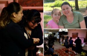 Parentes chorando, amigos se reúnem em Wake para lembrar que mãe e filha mataram como resultado de um desastre com um migrante ilegal Parentes chorando, amigos se reúnem em Wake para lembrar que mãe e filha mataram como resultado de um desastre com um migrante ilegal