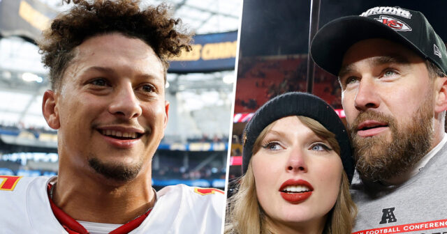 Taylor Swift reage durante a primeira metade de um jogo entre o Chicago Bears e o Kansas City Chiefs no Geha Field, no Arrowhead Stadium, em 24 de setembro de 2023 em Kansas City, Missouri.