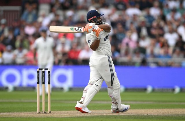 Rishabh celebra o Pant Century em Headingley. (Empréstimos: Getty)